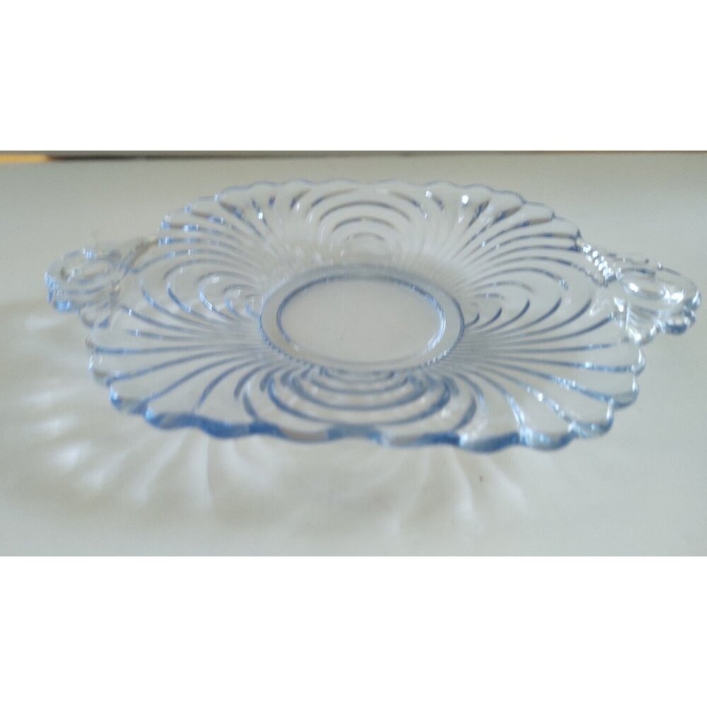 Cambridge CAPRICE MOONLIGHT BLUE tab handled candy dish 1950's